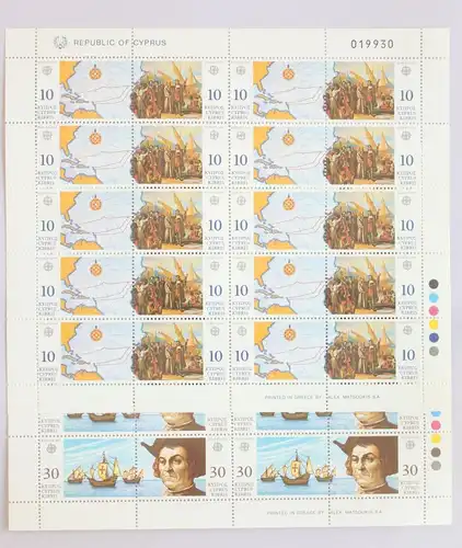 Zypern 790-793 postfrisch als Kleinbogen #FW989