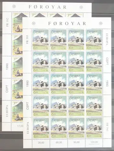 Färöer 198-199 postfrisch als Kleinbogensatz #GK812