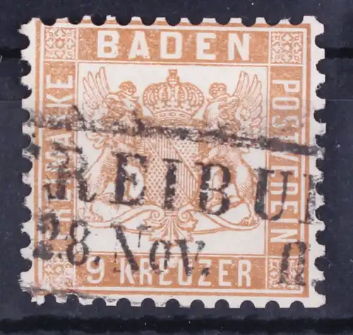 Baden 20 gestempelt gestempelt R2, gute Zähnung #GA066