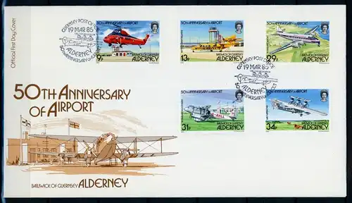 Alderney 18-32 Flugzeuge Ersttagesbrief/FDC #GI559