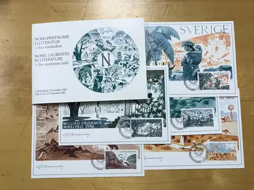 Schweden Maximum Karten 1364-1368 postfrisch Nobelpreisträger #2A108