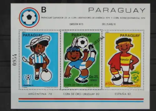 Paraguay Block 358 postfrisch "MUESTRA" / Fußball #GC452
