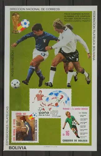 Bolivien Block 129 postfrisch Fußball #GC484