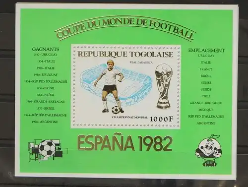 Togo Block 177-181 postfrisch Fußball #GC488