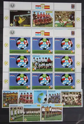 Paraguay 3528-3537 und Kleinbogen 3534+3536 postfrisch Fußball #GC492