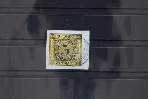 Baden 2 gestempelt 4seitig gut geschnitten, geschürft, auf Briefstück #GH923