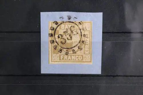 Bayern 11 gestempelt auf Briefstück, mit Lupenschnitt rechts #GH736