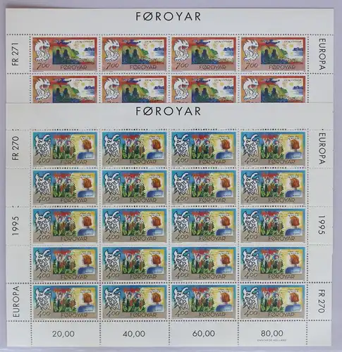Färöer 278-279 postfrisch als Kleinbogenausgabe #GF405