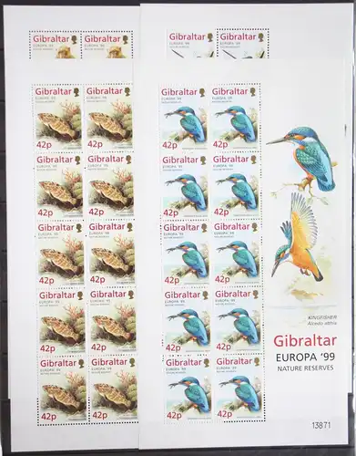 Gibraltar 852-855 postfrisch als Kleinbogensatz, Vögel #GD813