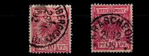 Deutsches Reich 47b, 47d gestempelt zwei Farben je mit Typenprüfung #GM292