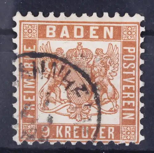 Baden 20 gestempelt gestempelt R2, gute Zähnung #GA067