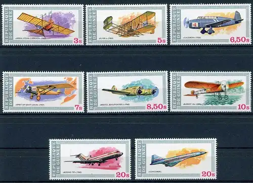 Guinea 850-857 postfrisch Flugzeuge #GF498