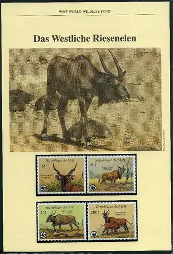 Mali 1986 WWF komplettes Kapitel MK FDC 1078-1081 Westliche Riesenelen #GI386