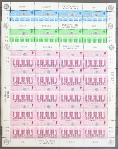 Großbritannien Jersey 320-322 postfrisch als Kleinbogensatz #GK788