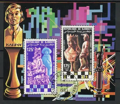 Dschibuti Block 59 gestempelt Schach #GM588