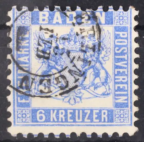 Baden 19 gestempelt gestempelt K2, gute Zähnung, #GA052