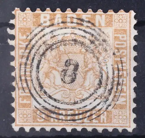 Baden 20b gestempelt gestempelt N5 8, leichte Mgl, gepr. Stegmüller BPP #GA055