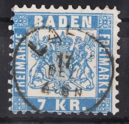 Baden 25 gestempelt K1, gute Zähnung #GA095