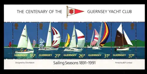 Großbritannien Guernsey 522a-526 postfrisch Fünferstreifen Schifffahrt #GJ558