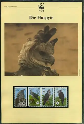 Guyana 1990 WWF komplettes Kapitel postfrisch MK FDC Harpyie #GI413