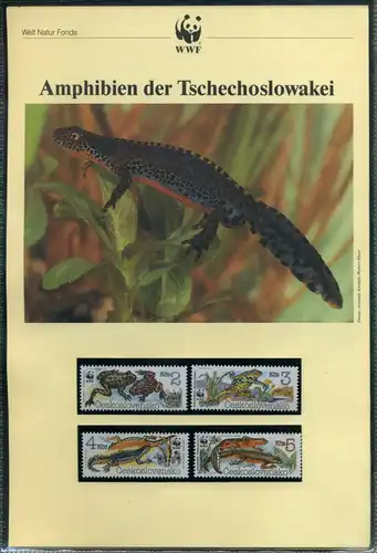 Tschechoslowakei 1989 WWF komplettes Kapitel postfrisch MK FDC Amphibien #GI410