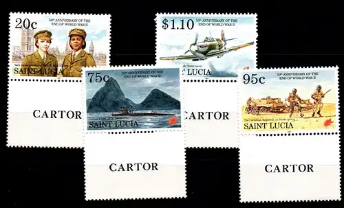 St. Lucia 1028-1031 postfrisch Geschichte 2. Weltkrieg #GJ817