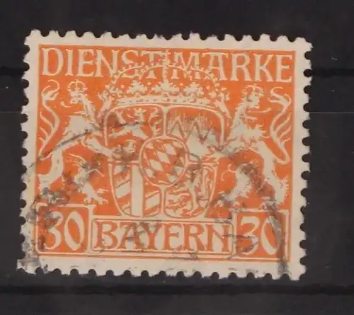 Bayern Dienstmarken 22W gestempelt gepr. Infla #GM093