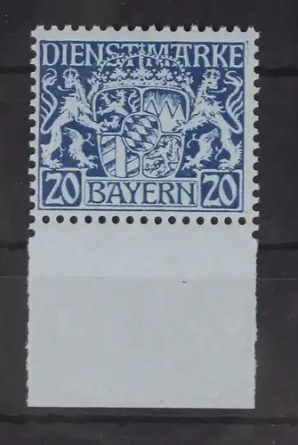 Bayern Dienstmarken 20 postfrisch vom Unterrand #GM107