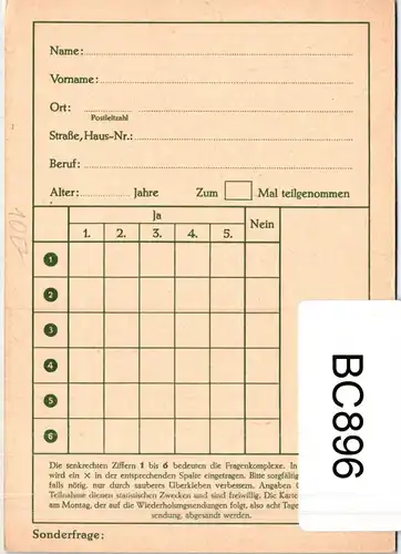 Berlin FP8 als Ganzsache gestempelt Frankfurt, 15.9.66 #BC896