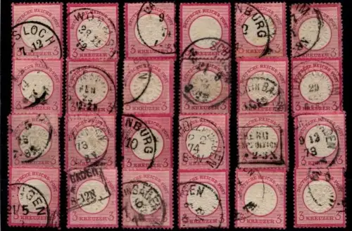 Deutsches Reich 25 gestempelt insgesamt 24 verschiedene Stücke #GM617
