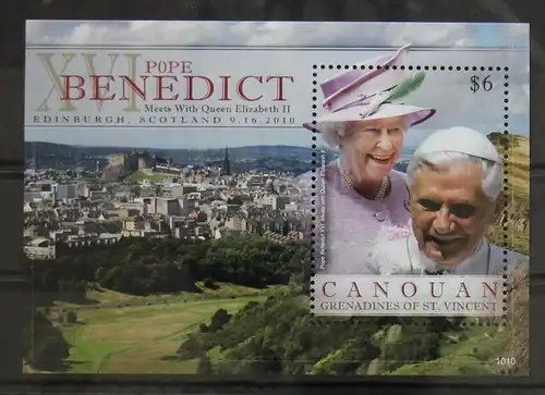 St. Vincent Canouan Block 10 postfrisch Papst Benedikt XVI #GH031