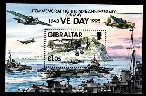 Gibraltar Block 21 mit 714 postfrisch Geschichte 2. Weltkrieg #GJ780