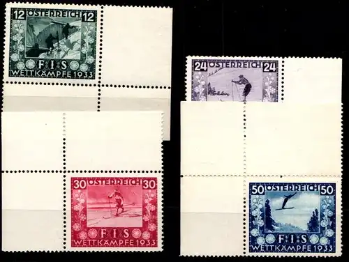 Österreich 551-554 postfrisch FIS Wettkämpfe Wintersport Eckränder #GM639