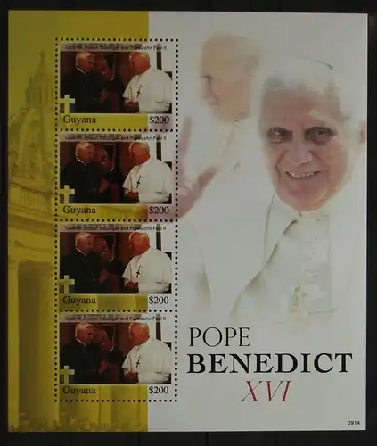 Guyana 8043 postfrisch als Kleinbogen, Papst #GH017