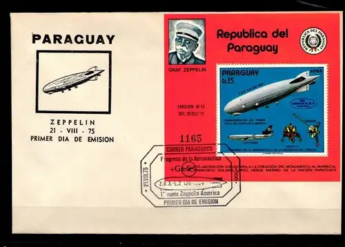 Paraguay Block 246 gestempelt auf Brief Luftfahrt #GO686