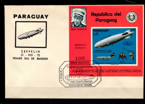 Paraguay Block 246 gestempelt auf Brief Luftfahrt #GO686