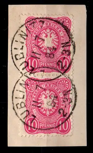 Deutsches Reich 41 gestempelt senkrechtes Paar, Lublinitz #GP016
