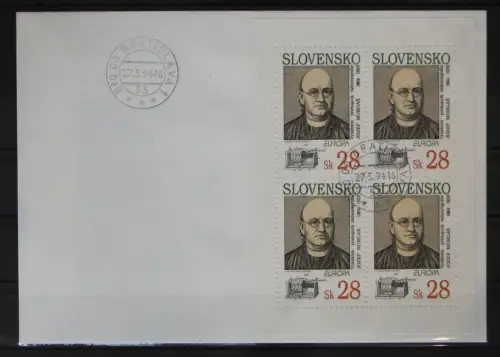 Slowakei 191 gestempelt als Kleinbogen als FDC #GD902
