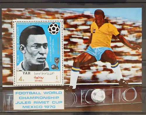Jemen arab. Republik Block 124 postfrisch Fußball #GC949