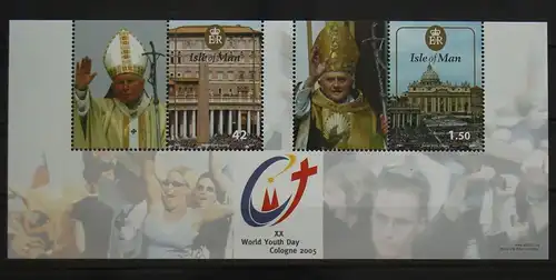 GB Isle of Man Block 54 postfrisch Papst #GD987