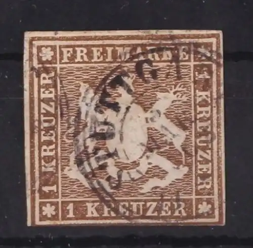 Württemberg 11 gestempelt Stuttgart, tiefst gepr. Thoma BPP #GM067