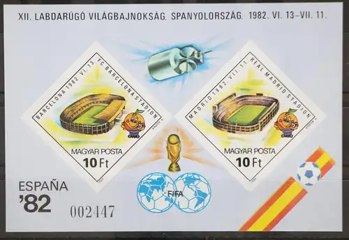 Ungarn Block 155 B postfrisch Fußball #GG086