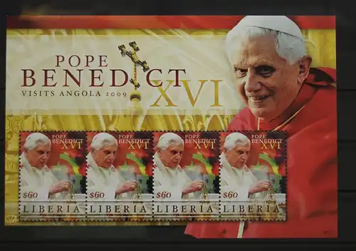 Liberia 5509 postfrisch als Kleinbogen, Papst Benedikt XVI #GH010