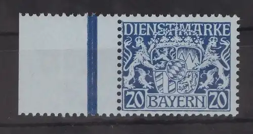 Bayern Dienstmarken 20 postfrisch vom Seitenrand #GM106