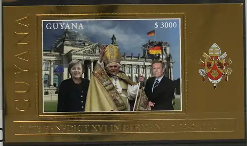 Guyana Block 841 postfrisch Papst Benedikt XVI #GH054