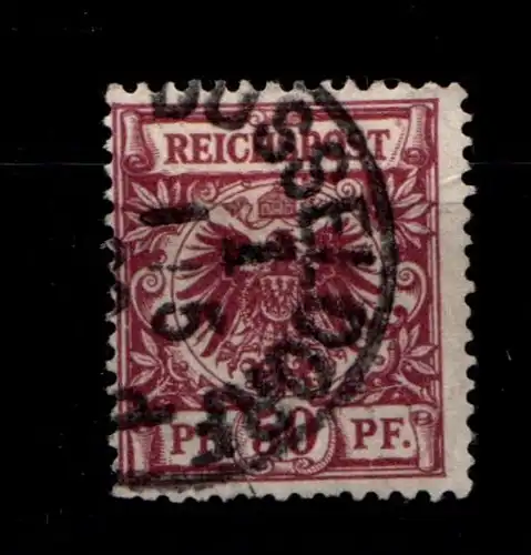 Deutsches Reich 50b gestempelt erhöht gepr. Zenker BPP, Mängel #GN734