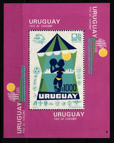 Uruguay Block 20 postfrisch Lufthansa #GF448