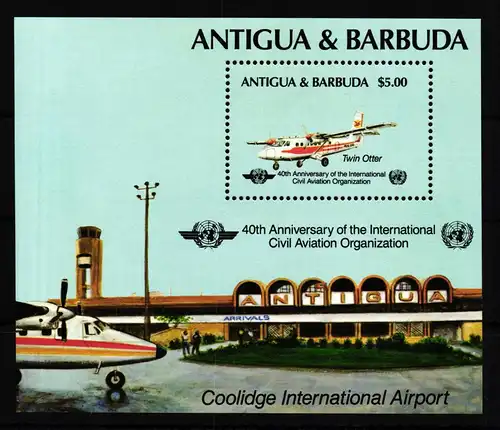 Antigua und Barbuda Block 93 postfrisch Flugzeug #GF462