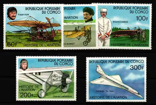 Kongo 593-597 postfrisch Flugzeuge #GF469