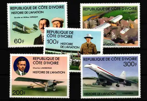 Elfenbeinküste 511-515 postfrisch Flugzeuge #GF470